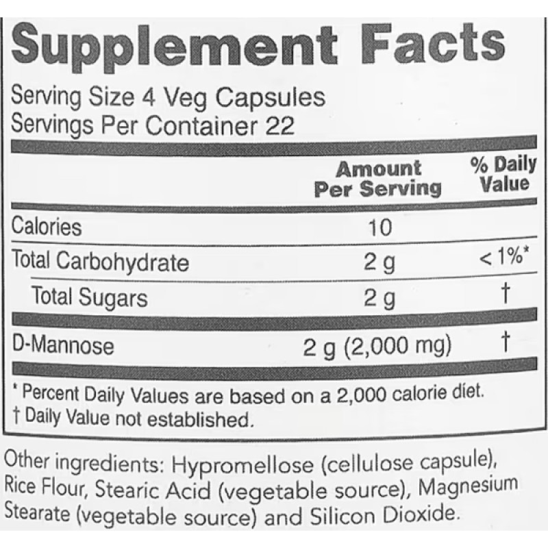 Урологічний препарат Protocol for Life Balance D-Mannose 90 Veg Caps