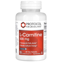 Карнитин Protocol for Life Balance L-Carnitine 500 mg 60 Veg Caps