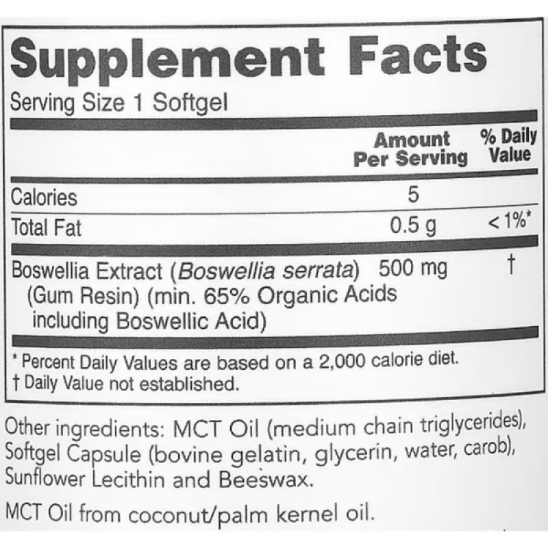 Екстракт босвеллії Protocol for Life Balance Boswellia Extract 500 mg 90 Softgels