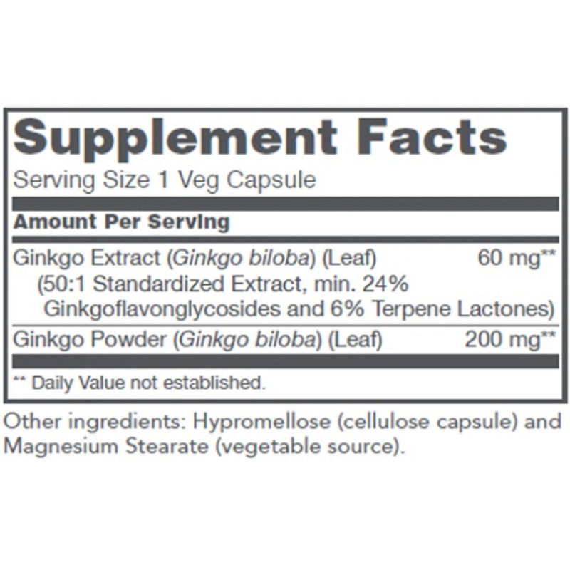 Гінкго Білоба Protocol for Life Balance Ginkgo Biloba 60 mg 60 Veg Caps