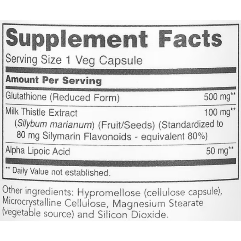 Глутатион Protocol for Life Balance L-Glutathione 500 mg 60 Veg Caps