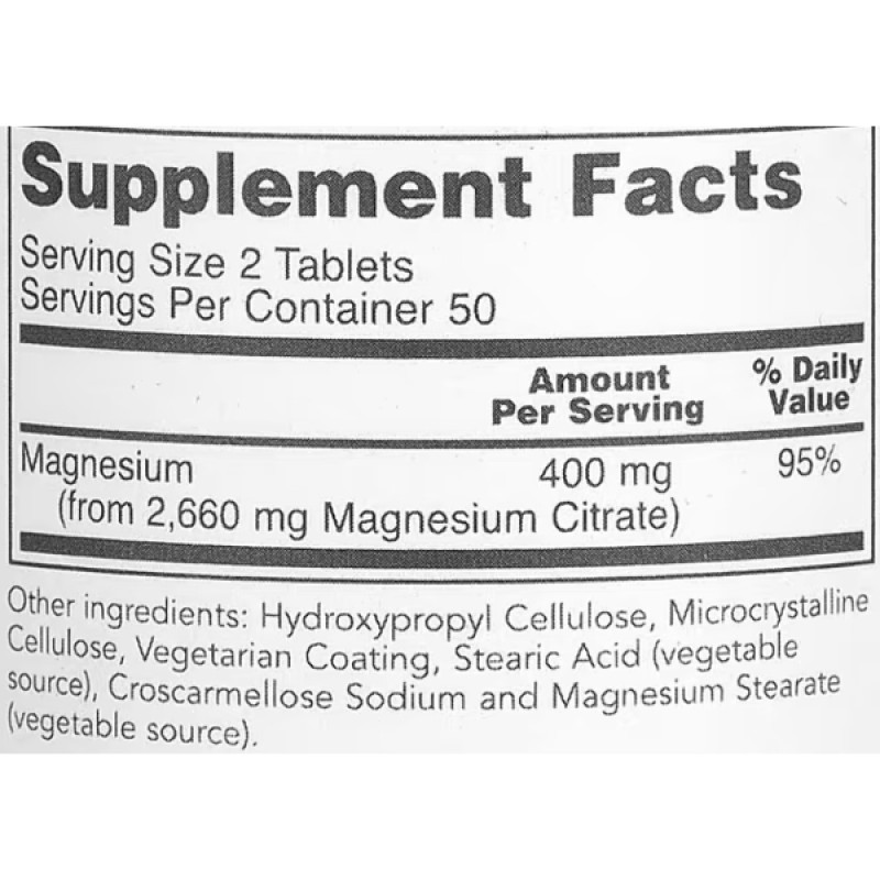Мікроелемент Магній Protocol for Life Balance Magnesium Citrate 200 mg 100 Tabs