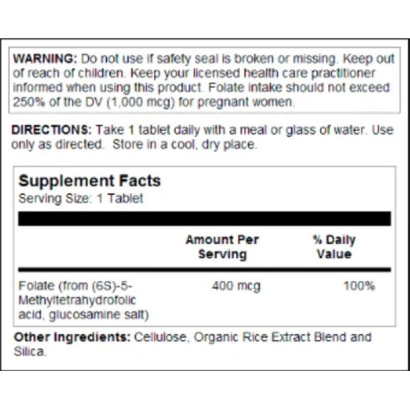Фолієва кислота KAL Methyl Folate 400 mcg 90 Tabs