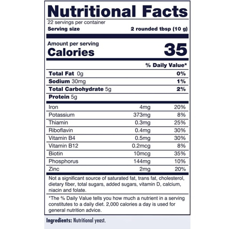 Пивные дрожжи KAL Imported Nutritional Yeast, Fine Flakes 220 g /10 servings/