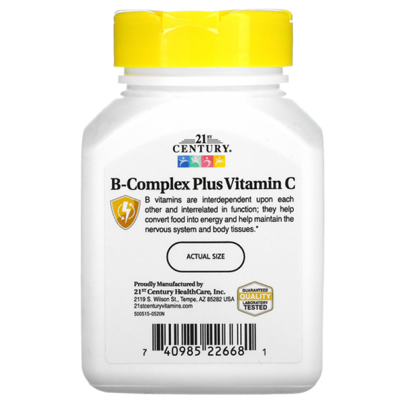 В комплекс 21st Century B Complex Plus Vitamin C 100 Tabs