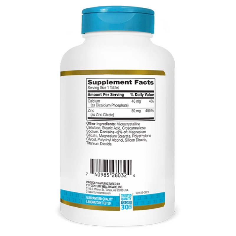 Мікроелемент Цинк 21st Century Zinc Citrate 50 mg 360 Tabs