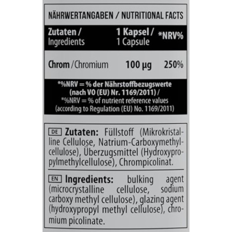 Мікроелемент Хром для спорту MST Nutrition Chromium Picolinate 100 Caps