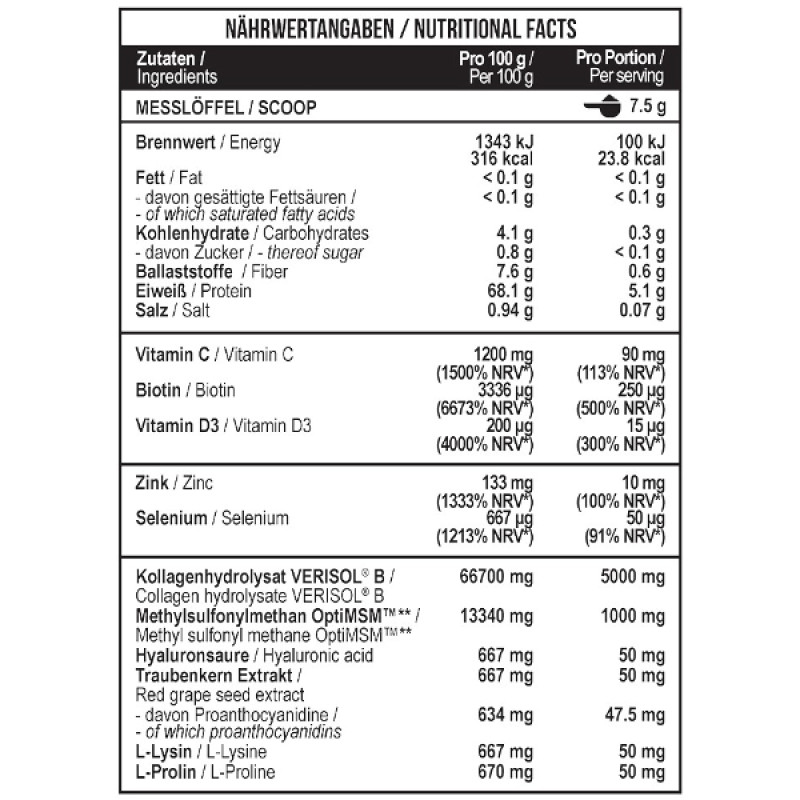 Хондропротектор (для спорту) MST Nutrition Collagen Beauty Verisol + OptiMSM 450 g /60 servings/ Pineapple