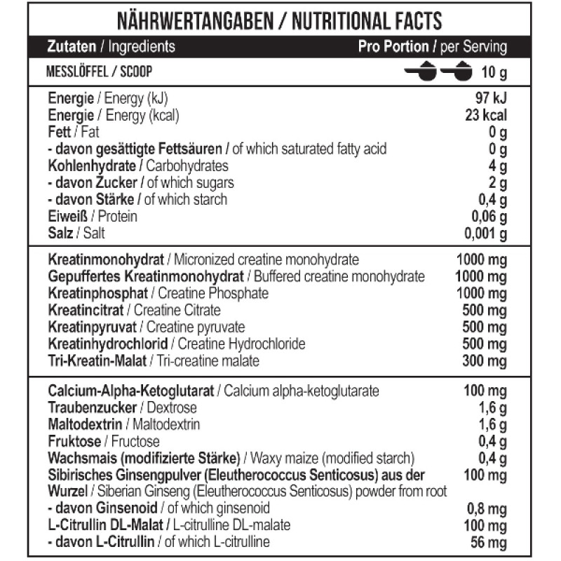 Креатин комплекс MST Nutrition Creatine Kick 500 g /50 servings/ Watermelon Kiwi