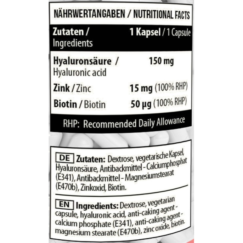 Комплекс до тренування MST Nutrition Hyaluronic Acid + Biotin + Zinc 90 Caps
