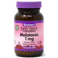 Мелатонін для сну Bluebonnet Nutrition Earth Sweet Chewables Melatonin 1 mg 120 Chewable Tabs Raspberry