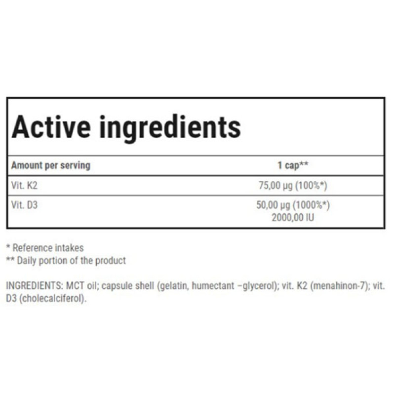 Вітамін D3+K2 для спорту Trec Nutrition VIT. D3+K2 (MK-7) 60 Caps