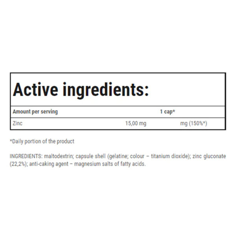 Мікроелемент Цинк для спорту Trec Nutrition Zinc 90 Caps