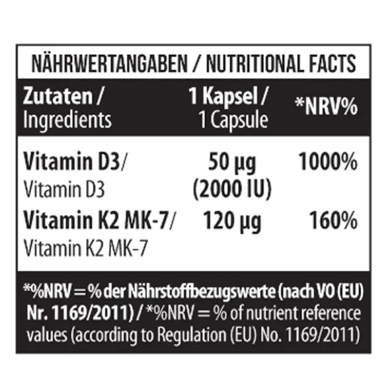Вітамін D3+K2 для спорту MST Nutrition Vitamin D3 + K2 MK7 60 Softgels