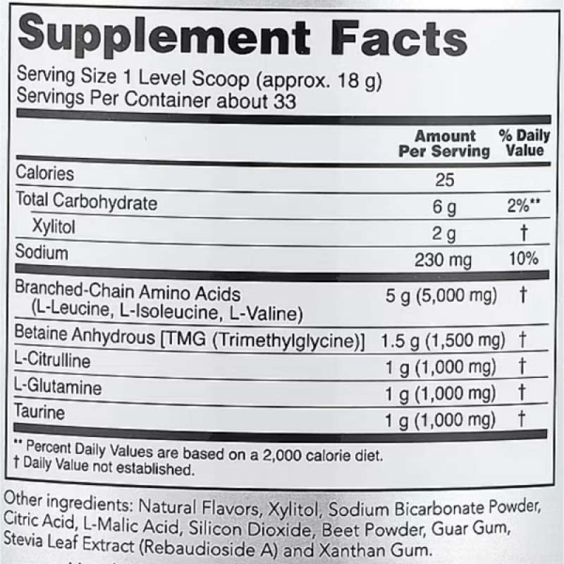 Аминокислота BCAA NOW Foods BCAA Big 6 Powder 600 g /33 servings/ Watermelon