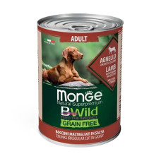  Вологий корм для собак Monge Dog Wet Bwild Grain Free Adult ягня гарбуз цукіні 400 г