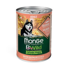  Вологий корм для собак Monge Dog Wet Bwild Grain Free Adult лосось гарбуз цукіні 400 г