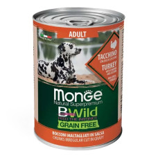  Вологий корм для собак Monge Dog Wet Bwild Grain Free Adult індичка гарбуз цукіні 400 г