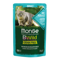  Вологий корм для котів Monge Cat Wet Bwild Grain Free тріска з креветками та овочами 85 г