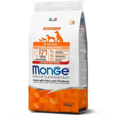  Сухий корм для собак Monge Dog All breeds Puppy & Junior качка з рисом 2,5 Кг