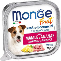  Вологий корм для собак Monge Dog Wet FRUIT свинина з ананасом 100 г