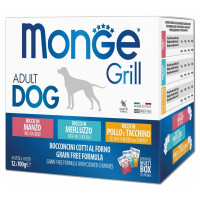  Влажный корм для собак Monge Dog Wet GRILL MIX треска /индейка с курицей/ говядина 1200 г