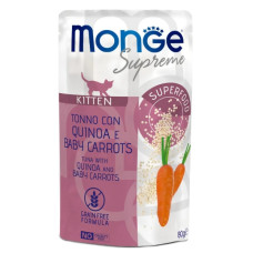  Вологий корм для котів MONGE CAT WET Kitten тунeць з кіноа та молодою морквою 80 г