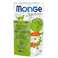  Вологий корм для котів MONGE CAT WET Adult тунeць із зеленим горошком та молодою морквою 80 г