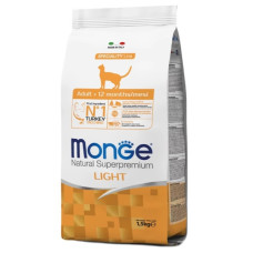  Сухий корм для котів Monge Cat Light з індичкою 1,5 Кг