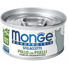  Вологий корм для котів Monge Cat Wet MONOPROTEIN м'ясні пластівці курка, горошок 80 г