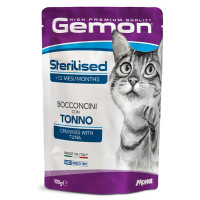  Влажный корм для котов Gemon Cat Wet Sterilized тунец с рыбкой дорогой 100 г