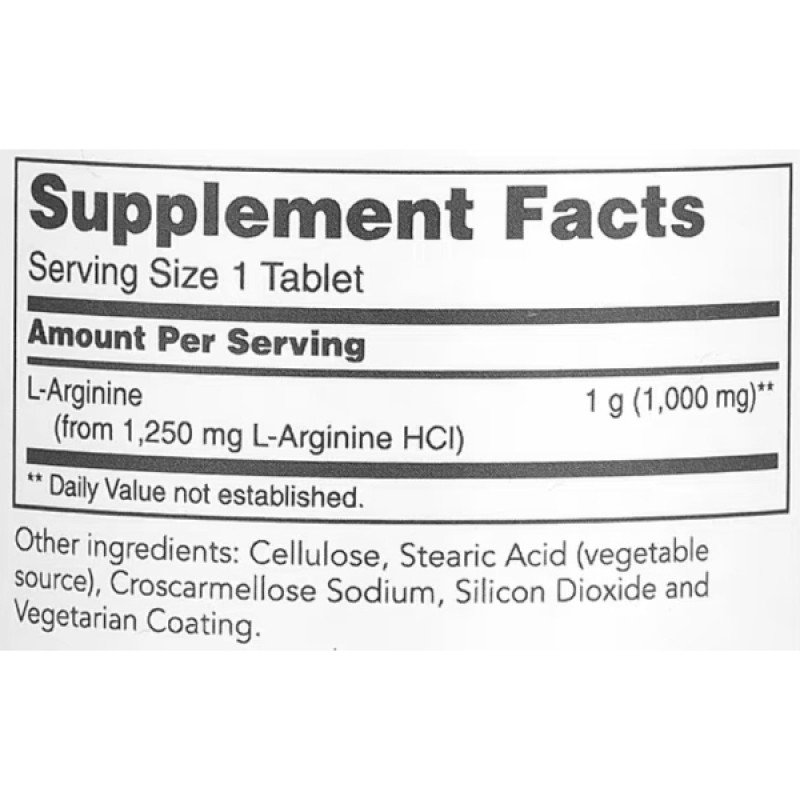 Аргинин Protocol for Life Balance Arginine 1000 mg 120 Tabs