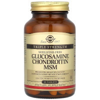 Препарат для суглобів та зв'зок Solgar Glucosamine Chondroitin MSM, Triple Strength 60 Tabs