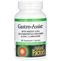 Улучшение работы кишечника Natural Factors Gastro-Assist with Mastic Gum, Saccharomyces Boulardii & Zinc L-Carnosine 60 Veg Caps