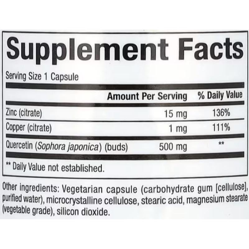 Кверцетин Natural Factors Immune Support Quercetin with Zinc & Copper 60 Veg Caps