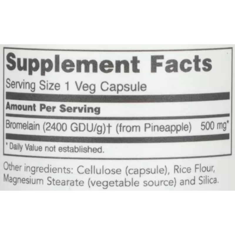 Бромелайн Protocol for Life Balance Bromelain, 2400 GDU/g 500 mg 90 Veg Caps