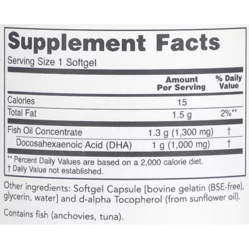 Омега 3 Protocol for Life Balance DHA-1000, Extra Strength 90 Softgels