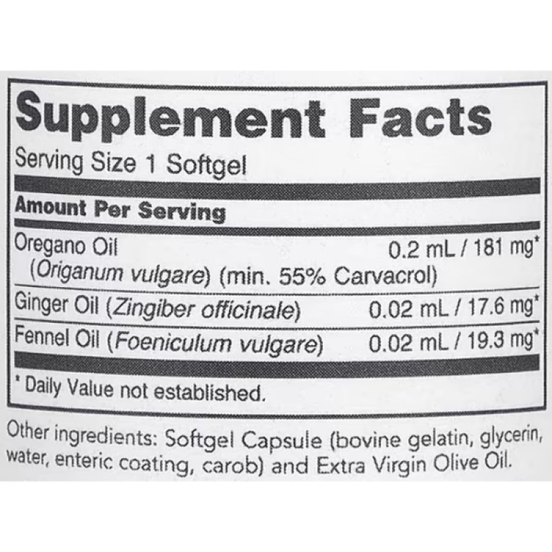 Олія Орегано Protocol for Life Balance Oregano Oil with Ginger and Fennel Oils 90 Softgels