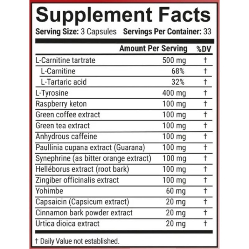 Комплекс для зниження ваги GARO Nutrition Intense-5 Fut Burner 100 Caps