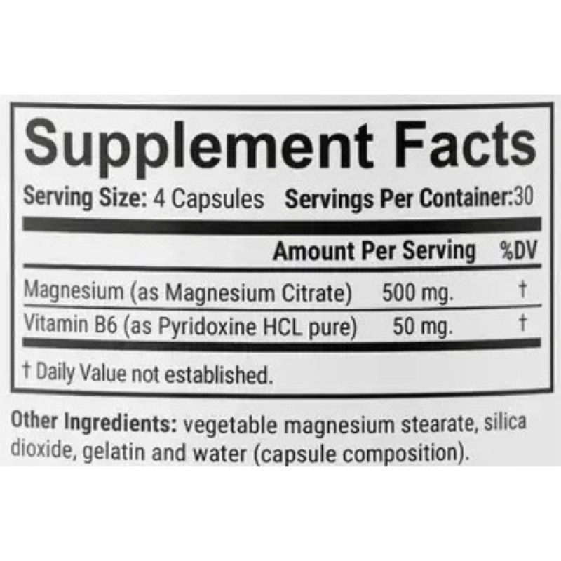 Витаминно-минеральный комплекс En`vie Lab Magnezium Citrate + B6 2250 mg 120 Caps