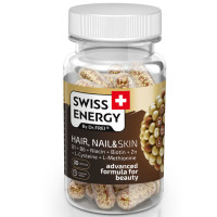 Комплекс для кожи, волос, ногтей Swiss Energy HAIR, NAIL & SKIN B1+B6+Niacin+Biotin+Zn+L-Cys+L-Met 30 Caps