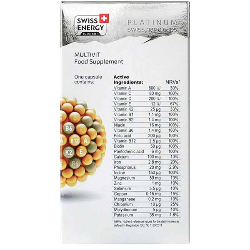 Витаминно-минеральный комплекс Swiss Energy MULTIVIT 25 Vitamins and Minerals+Vitamin K2 30 Caps