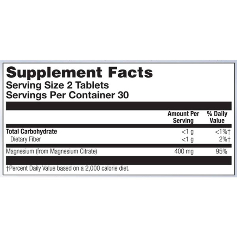 Мікроелемент Магній KAL Magnesium Citrate 400 mg 60 Tabs