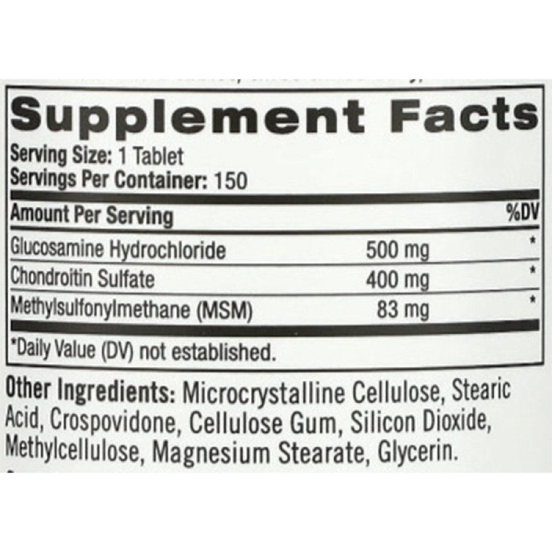 Препарат для суглобів та зв'зок Natrol Glucosamine, Chondroitin & MSM 150 Tabs