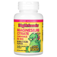 Мікроелемент Магній Natural Factors Magnesium Citrate 50 mg 60 Chewable Tabs Bubble Gum
