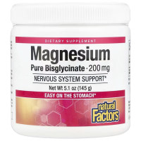 Микроэлемент Магний Natural Factors Magnesium Bisglycinate 200 mg 145 g /50 servings/ Pure