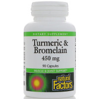 Куркума Natural Factors Turmeric & Bromelain 450 mg 90 Caps
