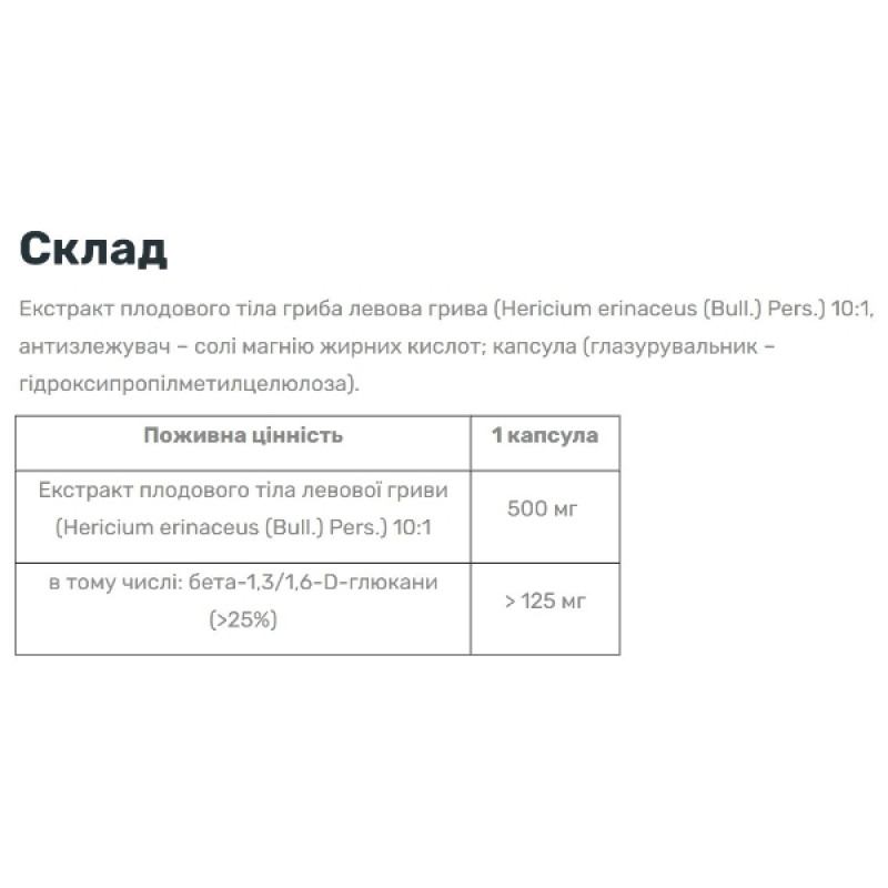 Грибной комплекс Olimp Nutrition Lion's Mane Mushroom 60 Caps