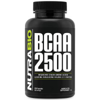 Амінокислота BCAA для спорту NutraBio BCAA 2500 250 Caps