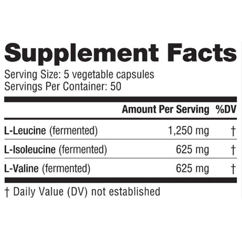 Амінокислота BCAA для спорту NutraBio BCAA 2500 250 Caps